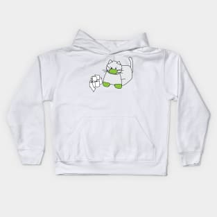 Corona Cat Green Kids Hoodie